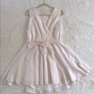 Maison Jules seersucker pink and white sun dress